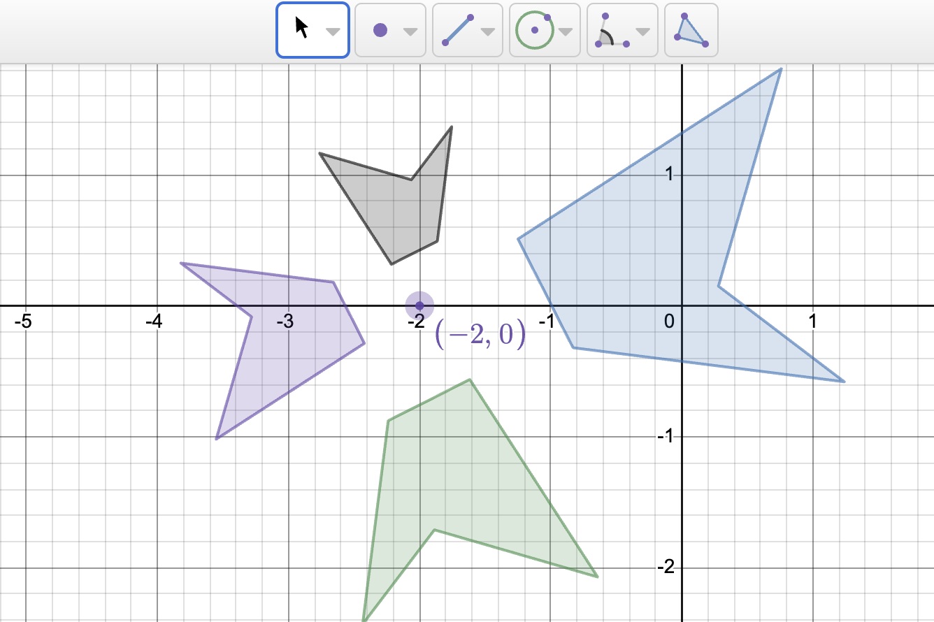 Rotation and Dilation composition of a polygon. Screenshot.