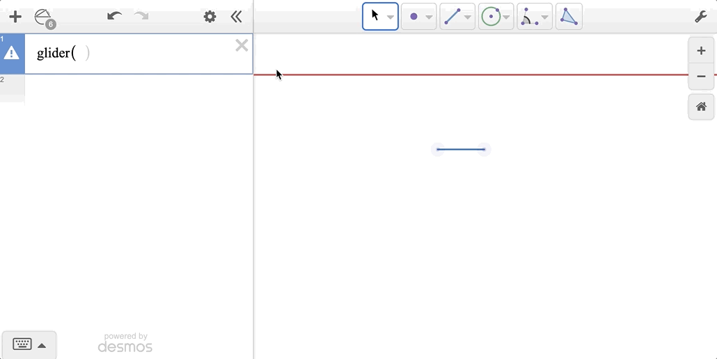 GIF showing the use of the glider function.