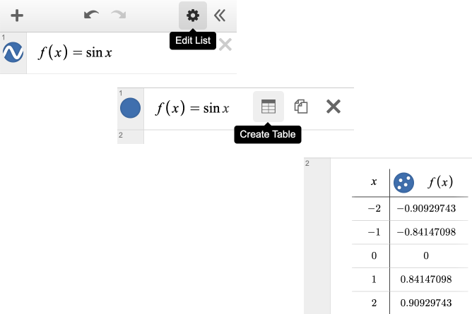 Tables – Desmos Help Center