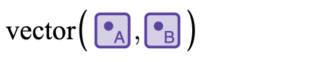 Screenshot of the expression list showing the vector function being used with two points as arguments.