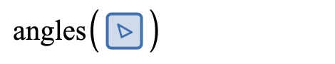 Screenshot of the expression list showing the angles function being used with a polygon as the argument.