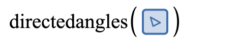 Screenshot of the expression list showing the directedangles function being used with a polygon as 
 the argument.
