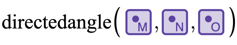 Screenshot of the expression list showing the directed angle function being used with three points as arguments.