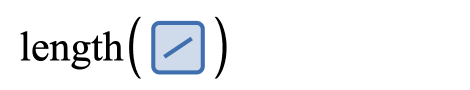 Screenshot of the expression list showing the length function being used with a segment as an argument.