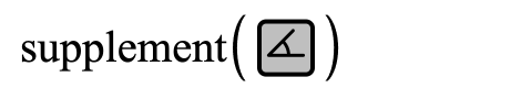 Screenshot of the expression list showing the supplement function being used with a directed angle as the argument.