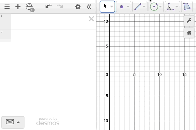 GIF created in Desmos Geometry creating one vector with the Geometry Toolbar and one with the vector function the adding the two together.