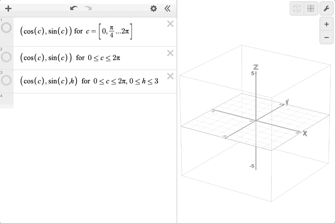 Image of points along a circle and creating a circular surface with 'for.'