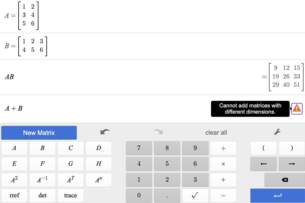 Matrix Calculator – Desmos Help Center