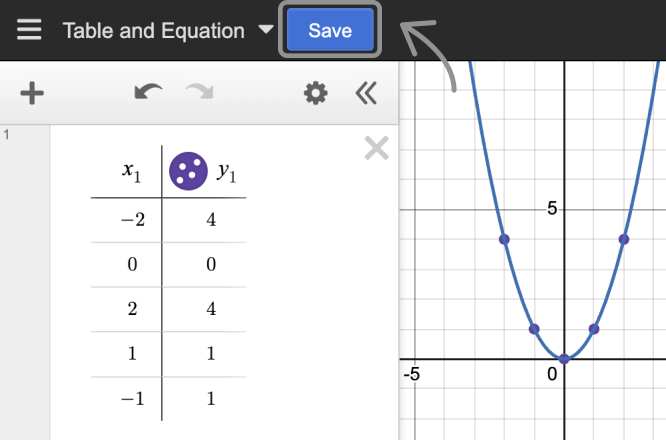 Saving and Managing Graphs and Constructions – Desmos Help Center
