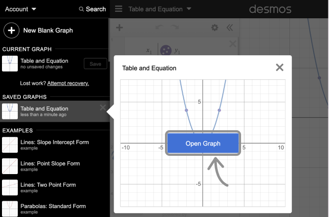 saving-and-managing-graphs-and-constructions-desmos-help-center