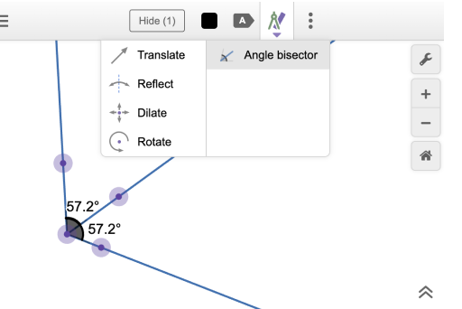 Screenshot of the new angle bisector tool.