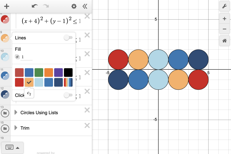 Custom colors expression list shown and used in a graph.  Screenshot.