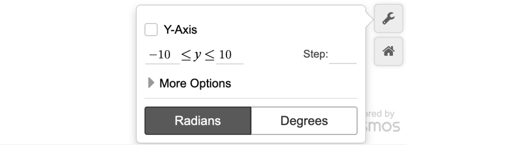 Graph Settings Menu. screenshot.