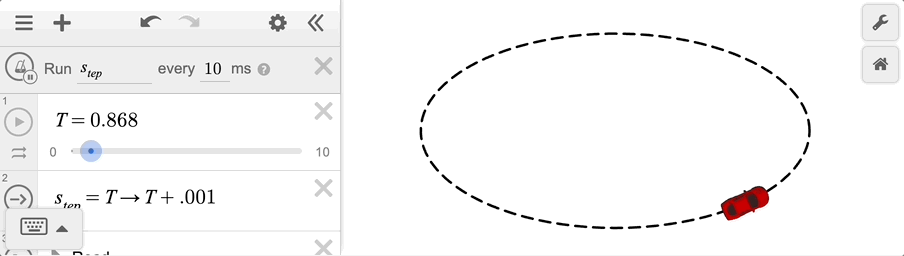 Car going around a race track. GIF.