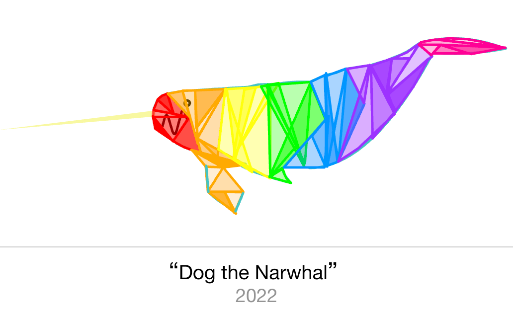 Colorful narwahl using many polygons.