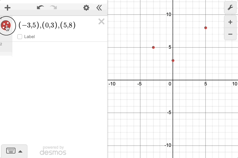 Connecting points using the points option menu. GIF