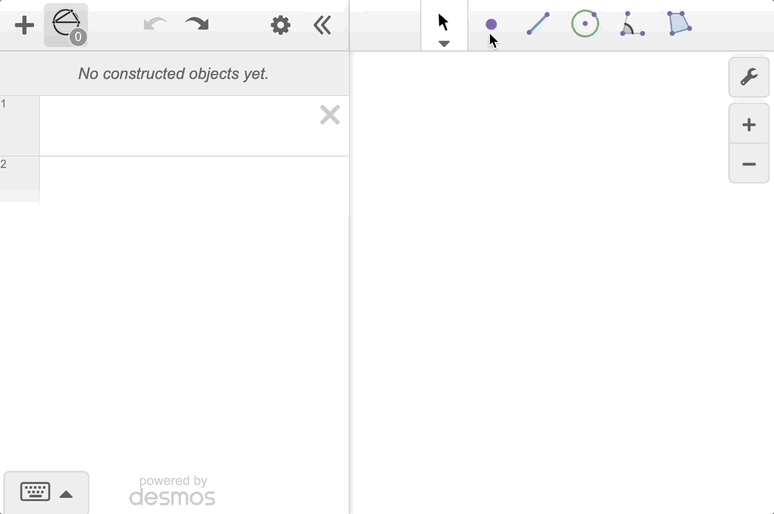 Plotting points in the Geometry tool using the Geometry toolbar. GIF