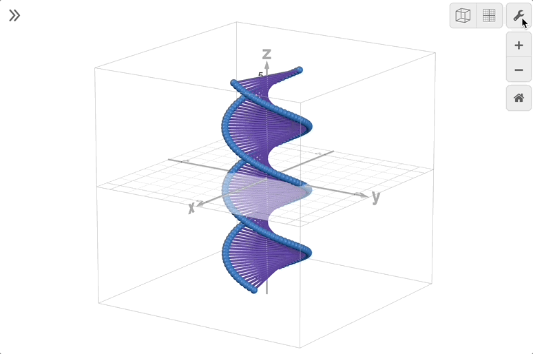 Animation with the cube rotating and the graph settings menu opened.  Toggle the lock viewport on and disable cube rotation.