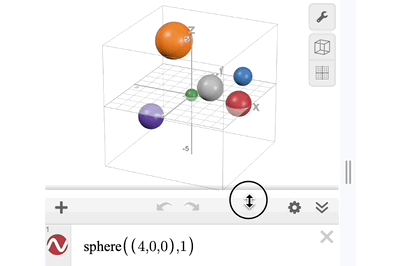 Animation showing the new feature to drag the expression list in the Graphing, Geometry, and 3D Calculators to expand or contract.