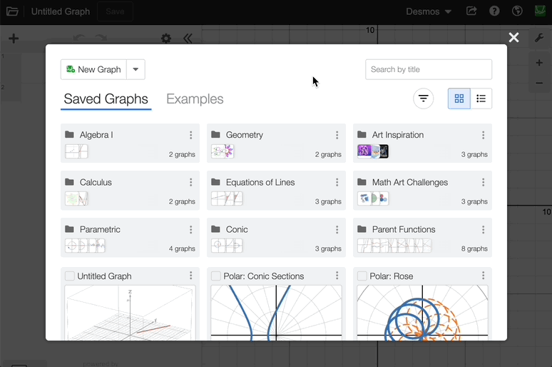 Selecting two graphs and dragging into a folder and grabbing a third graph to drag in the same folder. GIF.