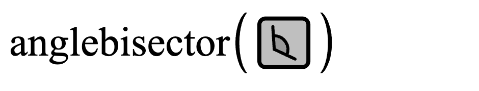 Screenshot of the expression list showing the anglebisector function being used with an angle.