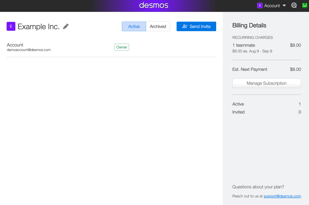 Screenshot of a team dashboard.
Image link: 
