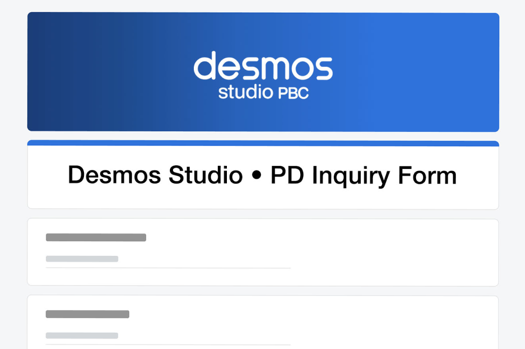 Screenshot showing the header of the Inquiry Form for custom PD.