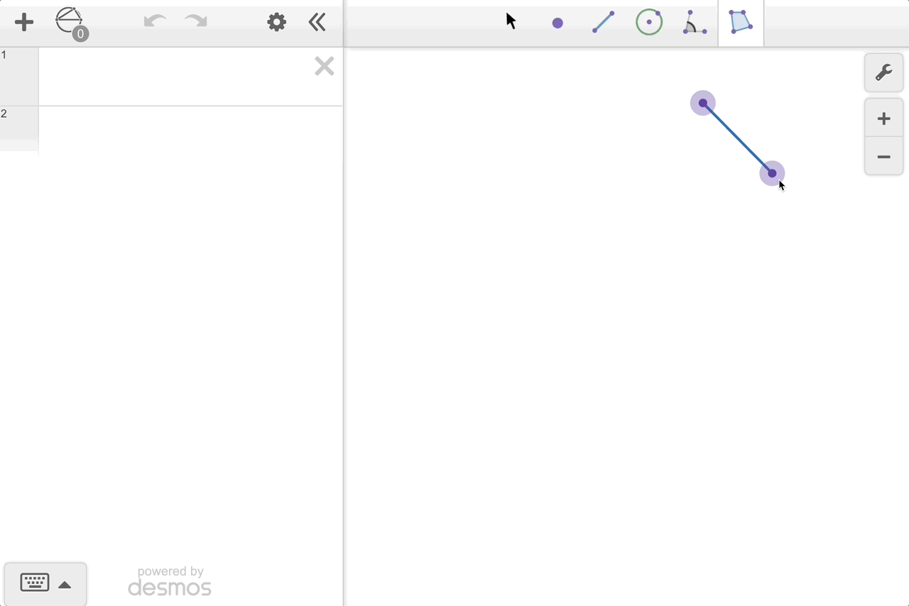 Connecting points in the Geometry tool using the polygon function. GIF