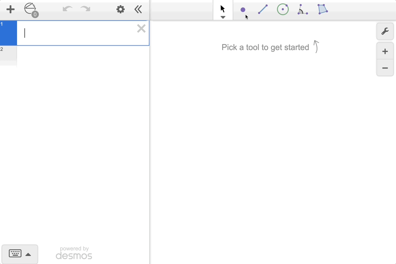 Plotting points in the Geometry tool using the Geometry toolbar. GIF