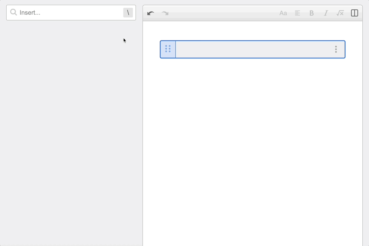 Animation showing how to add a button from the Item menu, then changing its label to “Add” and setting its On Click action to a→a+1. 