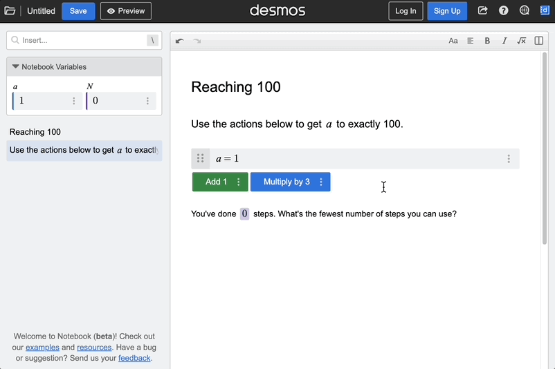 Animation in Notebook on how to add a button from the add item list.