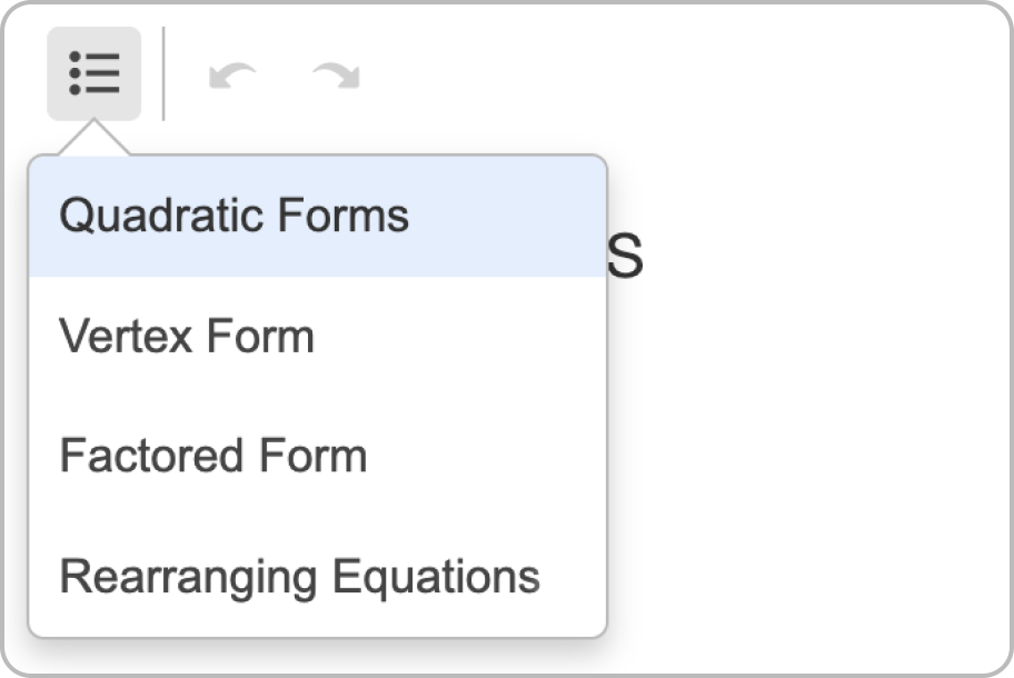 Table of contents listing notebook headings shown. Screenshot.