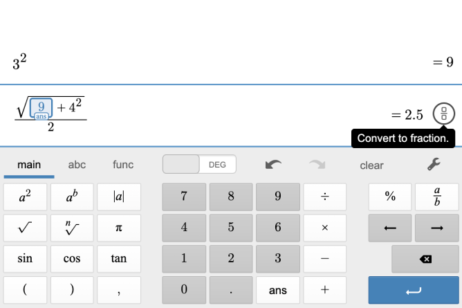 Casio calculator discount answers in fractions