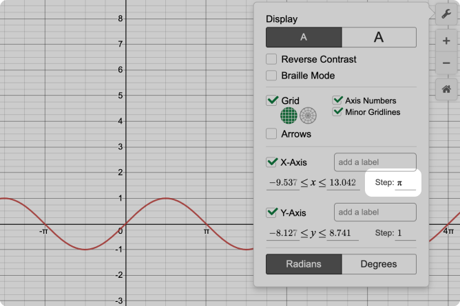 Radians to degrees calculator deals with steps